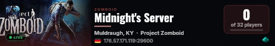 Midnight's Server live status badge