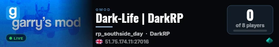 Dark-Life | DarkRP live status badge