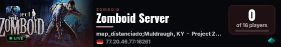 Zomboid Server live status badge
