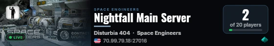 Nightfall Main Server live status badge