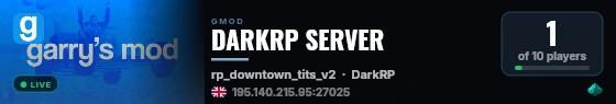 DARKRP SERVER live status badge