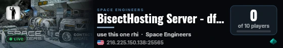 BisectHosting Server - dfcd78f0 live status badge