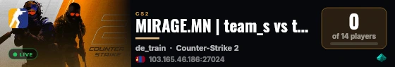 MIRAGE.MN | team_s vs team_1000x live status badge