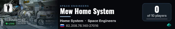 Mew Home System live status badge