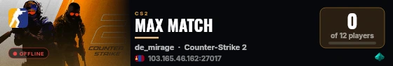 MAX MATCH live status badge