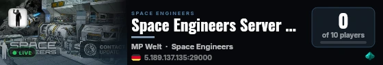 Space Engineers Server by g-portal.com live status badge