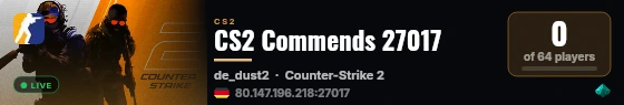 CS2 Commends 27017 live status badge