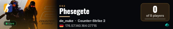 Phesegete live status badge