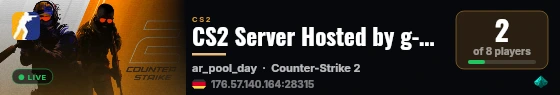 CS2 Server Hosted by g-portal.com live status badge