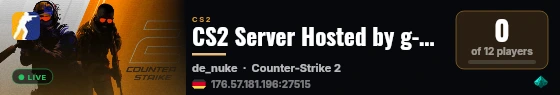 CS2 Server Hosted by g-portal.com live status badge