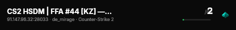 CS2 HSDM | FFA #44 [KZ] — CYBERSHOKE.NET live status badge
