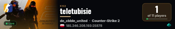 teletubisie live status badge