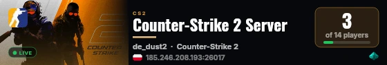Counter-Strike 2 Server live status badge