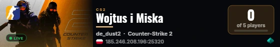 Wojtus i Miska live status badge