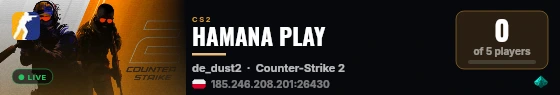 HAMANA PLAY live status badge