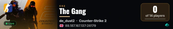 The Gang live status badge