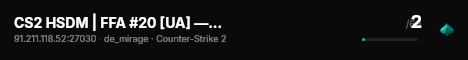 CS2 HSDM | FFA #20 [UA] — CYBERSHOKE.NET live status badge