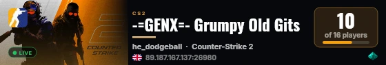-=GENX=- Grumpy Old Gits live status badge