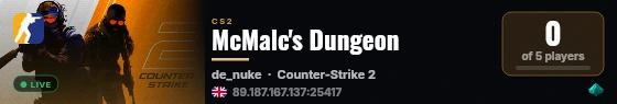 McMalc's Dungeon live status badge