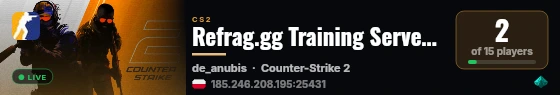 Refrag.gg Training Server (Competitor) live status badge