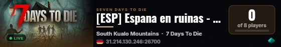 [ESP] Espana en ruinas - PVP - HARDCORE - LOOT 50 % live status badge