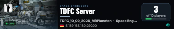 TDFC Server live status badge
