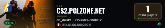 CS2.PGLZONE.NET live status badge