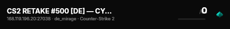 CS2 RETAKE #500 [DE] — CYBERSHOKE.NET (9 SLOTS) live status badge
