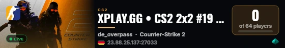 XPLAY.GG • CS2 2x2 #19 • [DE] live status badge