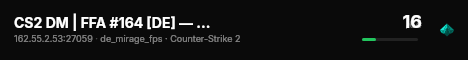 CS2 DM | FFA #164 [DE] — CYBERSHOKE.NET (16 SLOTS) live status badge