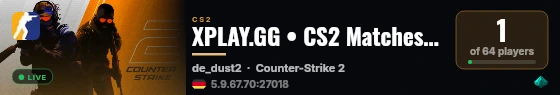 XPLAY.GG • CS2 Matches #111 • [DE] live status badge