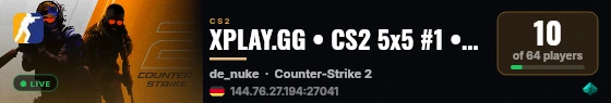 XPLAY.GG • CS2 5x5 #1 • [DE] live status badge