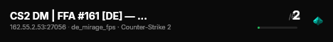 CS2 DM | FFA #161 [DE] — CYBERSHOKE.NET (16 SLOTS) live status badge