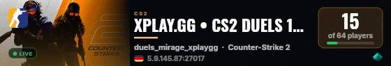 XPLAY.GG • CS2 DUELS 1v1 #6 • [DE] live status badge