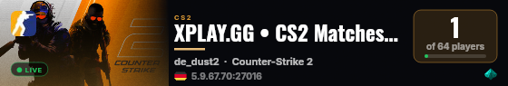 XPLAY.GG • CS2 Matches #112 • [DE] live status badge