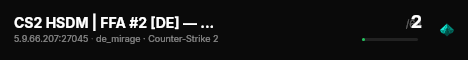 CS2 HSDM | FFA #2 [DE] — CYBERSHOKE.NET live status badge