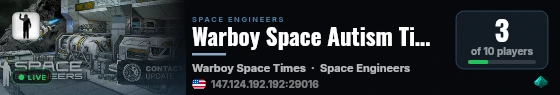 Warboy Space Autism Times live status badge