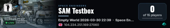 SAM Testbox live status badge