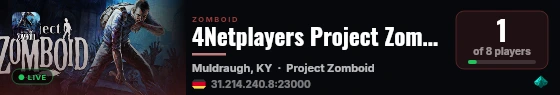 4Netplayers Project Zomboid Server live status badge