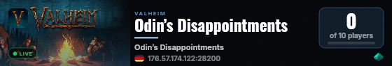Odin’s Disappointments live status badge