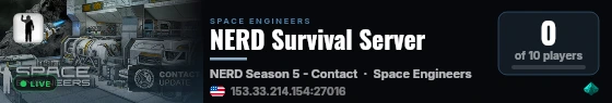 NERD Survival Server live status badge
