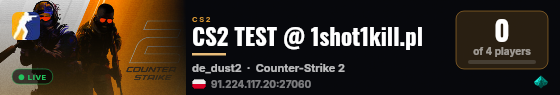 CS2 TEST @ 1shot1kill.pl live status badge