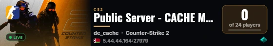 Public Server - CACHE MAP 24/7 live status badge