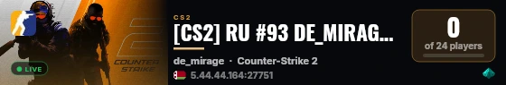 [CS2] RU #93 DE_MIRAGE [SKILLS+MODELS] live status badge