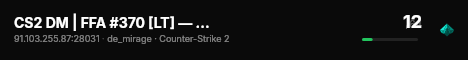 CS2 DM | FFA #370 [LT] — CYBERSHOKE.NET (PRO, RANK 6500+, ELO live status badge