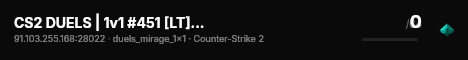 CS2 DUELS | 1v1 #451 [LT] — CYBERSHOKE.NET (ONLY MIRAGE) live status badge