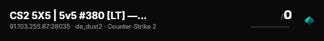 CS2 5X5 | 5v5 #380 [LT] — CYBERSHOKE.NET live status badge
