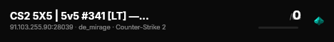 CS2 5X5 | 5v5 #341 [LT] — CYBERSHOKE.NET live status badge