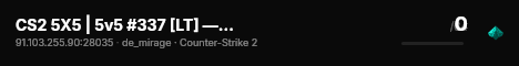 CS2 5X5 | 5v5 #337 [LT] — CYBERSHOKE.NET live status badge