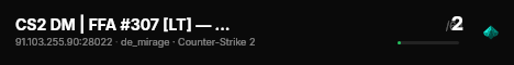 CS2 DM | FFA #307 [LT] — CYBERSHOKE.NET (16 SLOTS) live status badge